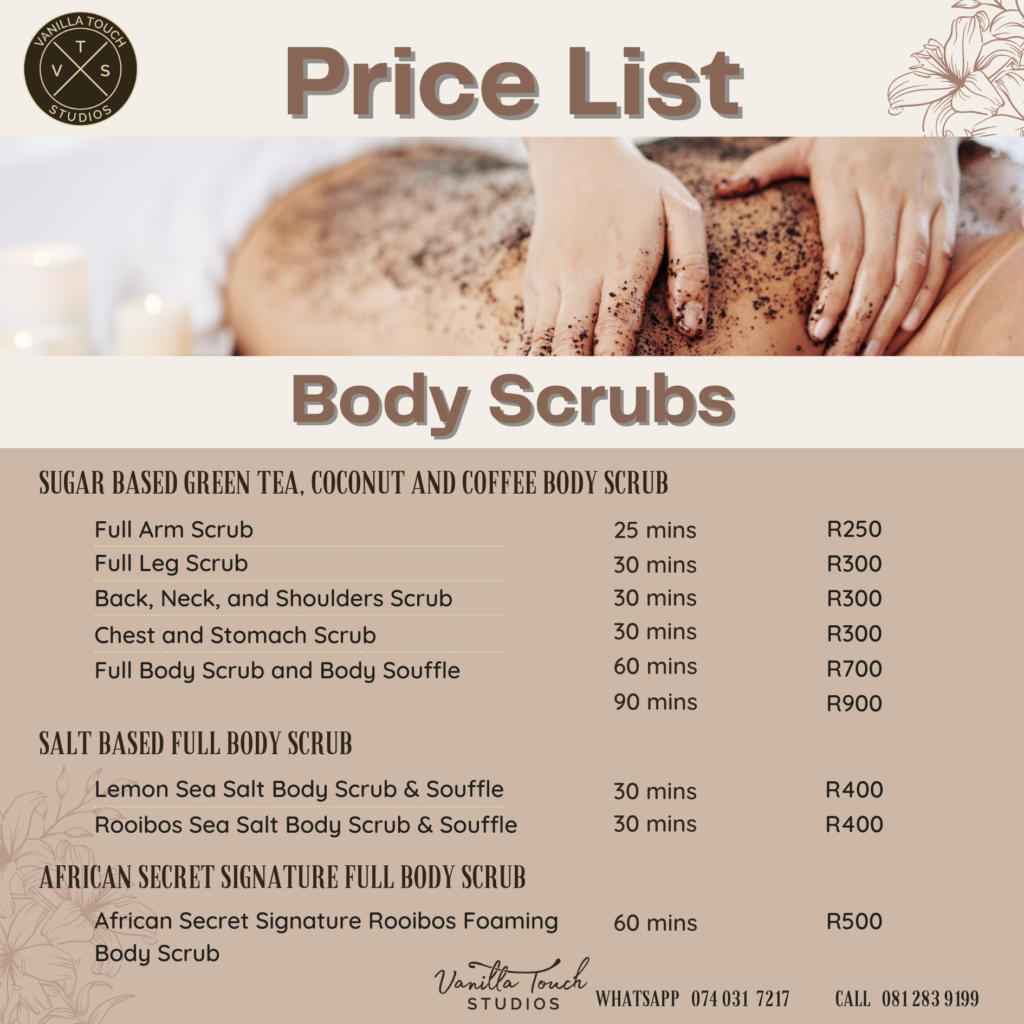 Body Scrubs Price List